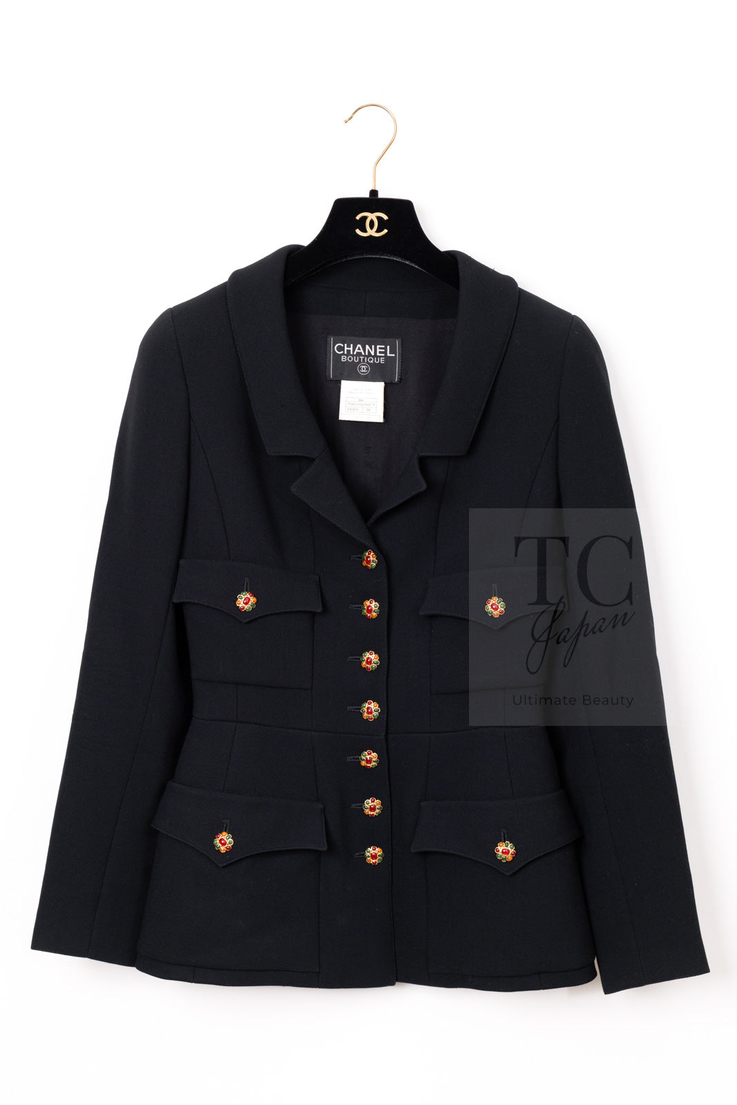 CHANEL 96A black vintage wool women's jacket 1