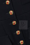 CHANEL 96A Vintage Black Wool Gripoix Jewelry Botton Jacket 34 36 シャネル ヴィンテージ ブラック ウール グリポワ 宝石 ボタン ジャケット 即発
