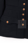 CHANEL 96A Vintage Black Wool Gripoix Jewelry Botton Jacket 34 36 シャネル ヴィンテージ ブラック ウール グリポワ 宝石 ボタン ジャケット 即発