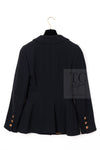 CHANEL 96A Vintage Black Wool Gripoix Jewelry Botton Jacket 34 36 シャネル ヴィンテージ ブラック ウール グリポワ 宝石 ボタン ジャケット 即発