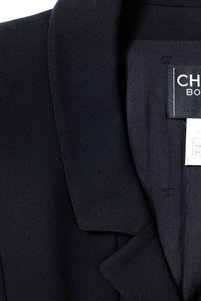 CHANEL 96A Vintage Black Wool Gripoix Jewelry Botton Jacket 34 36 シャネル ヴィンテージ ブラック ウール グリポワ 宝石 ボタン ジャケット 即発 - TC JAPAN