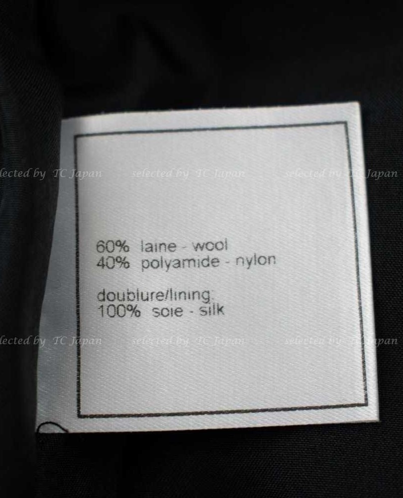 CHANEL 99A Vintage Black Cropped Collarless Jacket 38 40 シャネル ヴィンテージ ブラック ウール混合 ノーカラー ジャケット 即発