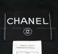 CHANEL 99A Vintage Black Cropped Collarless Jacket 38 40 シャネル ヴィンテージ ブラック ウール混合 ノーカラー ジャケット 即発