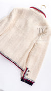 CHANEL 06PF Limited Cream Ivory Trim Wool Silk Tweed Jacket Skirt Suit 36 38 シャネル クリーム ブラック レッド ウール シルク ツイード ジャケット スカート スーツ 即発