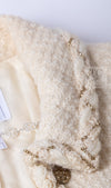 CHANEL 07A Creme Ivory Gold Chain Trim Wool Tweed Jacket Skirt Suit 38 シャネル クリーム アイボリー ゴールド チェーン トリム ウール ツイード ジャケット スカート スーツ 即発