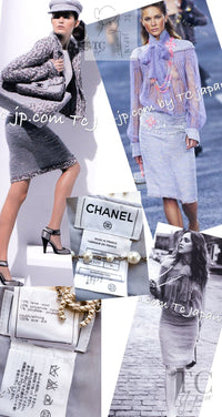 CHANEL 04A Gray Pink Lavender Multi Tweed Skirt 36 シャネル グレー ピンク ラベンダー マルチカラー ツイード スカート 即発