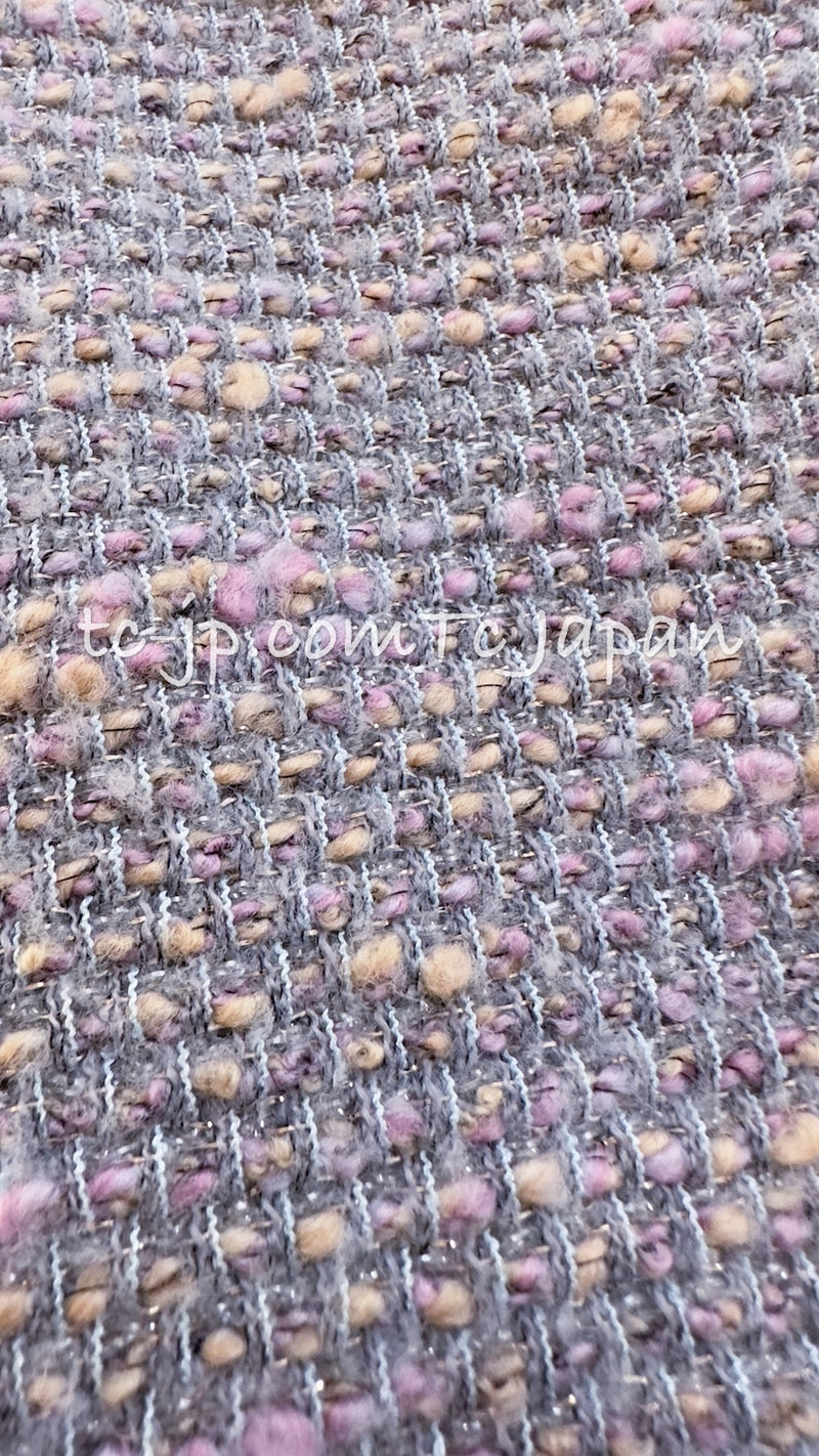 CHANEL 04A Gray Pink Lavender Multi Tweed Skirt 36 シャネル グレー ピンク ラベンダー マルチカラー ツイード スカート 即発