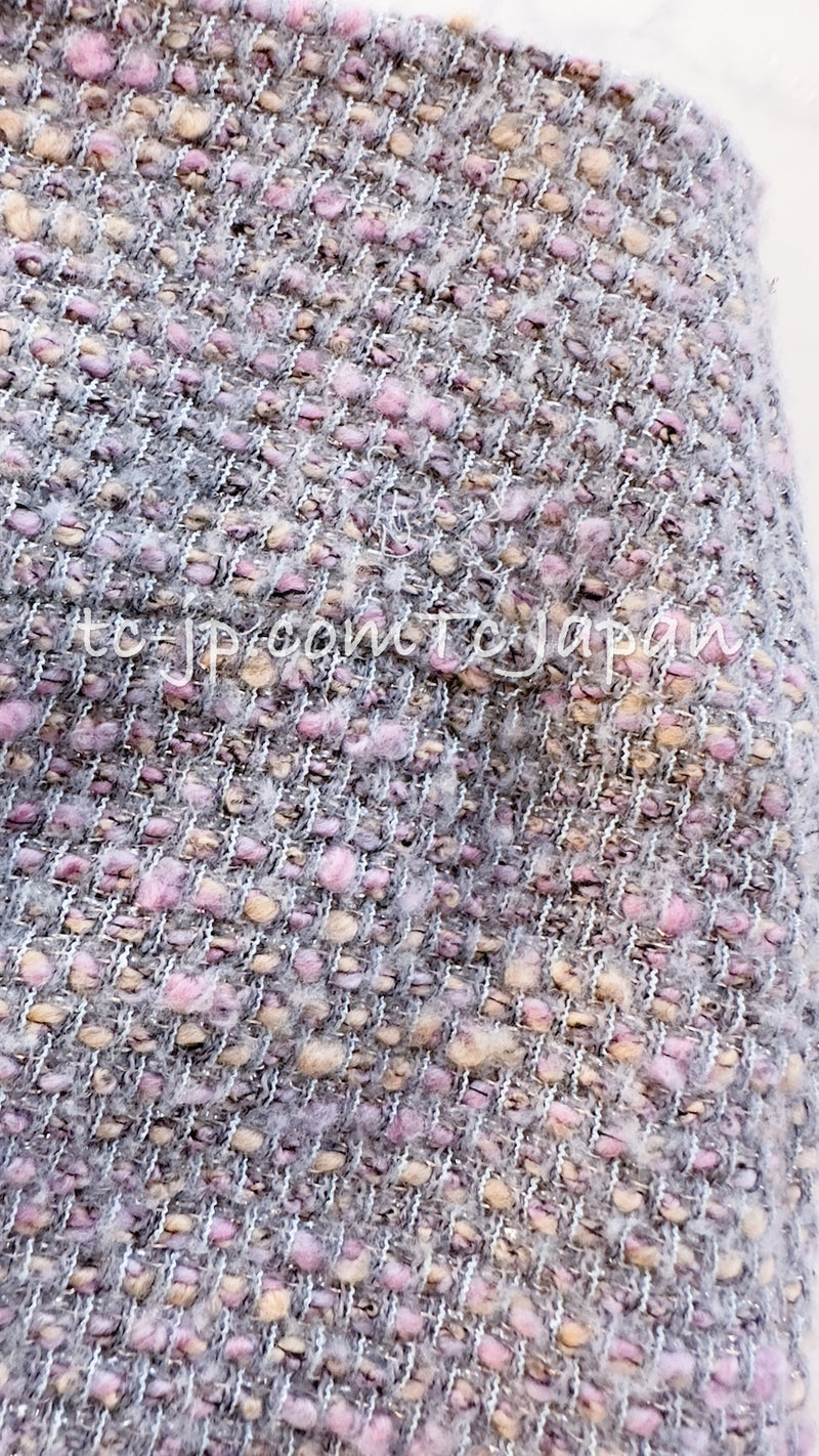 CHANEL 04A Gray Pink Lavender Multi Tweed Skirt 36 シャネル グレー ピンク ラベンダー マルチカラー ツイード スカート 即発