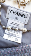 CHANEL 04A Gray Pink Lavender Multi Tweed Skirt 36 シャネル グレー ピンク ラベンダー マルチカラー ツイード スカート 即発