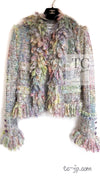 CHANEL 03A Green Multicolor Mohair Wool Jacket 36 38 シャネル グリーン マルチカラー モヘア ウール プードル ジャケット 即発
