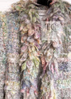 CHANEL 03A Green Multicolor Mohair Wool Jacket 36 38 シャネル グリーン マルチカラー モヘア ウール プードル ジャケット 即発