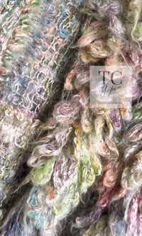 CHANEL 03A Green Multicolor Mohair Wool Jacket 36 38 シャネル グリーン マルチカラー モヘア ウール プードル ジャケット 即発