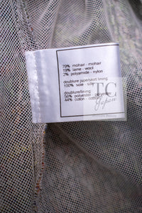 CHANEL 03A Green Multicolor Mohair Wool Jacket 36 38 シャネル グリーン マルチカラー モヘア ウール プードル ジャケット 即発