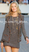 CHANEL 11C Black Border Multi Color Tunic Dress Tops 38 シャネル ブラック マルチカラー ストライプ ボーダー ツイード チュニック ワンピース トップス 即発