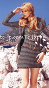 CHANEL 11C Black Border Multi Color Tunic Dress Tops 38 シャネル ブラック マルチカラー ストライプ ボーダー ツイード チュニック ワンピース トップス 即発