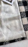 CHANEL 16PF Ivory Black Wool Silk Double Tweed Coat 38 40 シャネル アイボリー ブラック ウール シルク チェック ツイード コート メンズも！即発