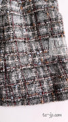 CHANEL 13B Gray Brown Chain Trimming Tweed Dress Coat 34 36 シャネル グレー ブラウン チェーン トリミング ワンピース コート 即発