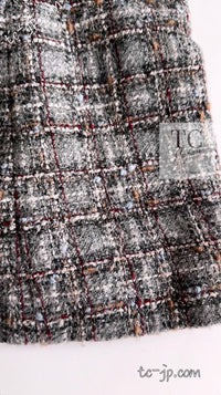 CHANEL 13B Gray Brown Chain Trimming Tweed Dress Coat 34 36 シャネル グレー ブラウン チェーン トリミング ワンピース コート 即発