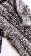 CHANEL 13B Gray Brown Chain Trimming Tweed Dress Coat 34 36 シャネル グレー ブラウン チェーン トリミング ワンピース コート 即発
