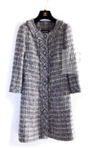 CHANEL 13B Gray Brown Chain Trimming Tweed Dress Coat 34 36 シャネル グレー ブラウン チェーン トリミング ワンピース コート 即発