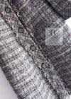 CHANEL 13B Gray Brown Chain Trimming Tweed Dress Coat 34 36 シャネル グレー ブラウン チェーン トリミング ワンピース コート 即発