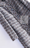 CHANEL 13B Gray Brown Chain Trimming Tweed Dress Coat 34 36 シャネル グレー ブラウン チェーン トリミング ワンピース コート 即発