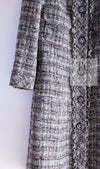 CHANEL 13B Gray Brown Chain Trimming Tweed Dress Coat 34 36 シャネル グレー ブラウン チェーン トリミング ワンピース コート 即発