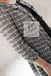 CHANEL 13B Gray Brown Chain Trimming Tweed Dress Coat 34 36 シャネル グレー ブラウン チェーン トリミング ワンピース コート 即発