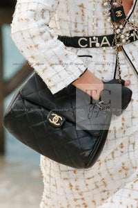 シャネル ジャケット CHANEL 19S ホワイト ゴールド ジップアップ リボン ツイード ジャケット 40 - TC JAPAN
