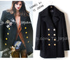 CHANEL 16PF Black Cashmere Gold Logo Button Double Coat 42 44 シャネル ブラック カシミア ゴールド ロゴ ボタン ダブル ピーコート 即発