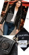 CHANEL 12A Black Motorcycle Lambskin Leather Jacket 38 40 シャネル ブラック モーターサイクル ラムスキン レザー ジャケット 即発
