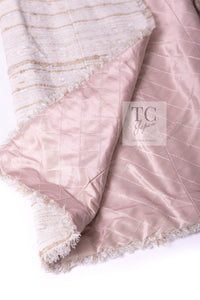 CHANEL 04S Ivory Beige Pink Cotton Tweed Coat 38 40 シャネル 生成り ベージュ ピンク コットン ツイード コート 即発