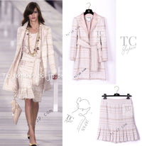 CHANEL 04S Ivory Beige Pink Cotton Tweed Coat 38 40 シャネル 生成り ベージュ ピンク コットン ツイード コート 即発