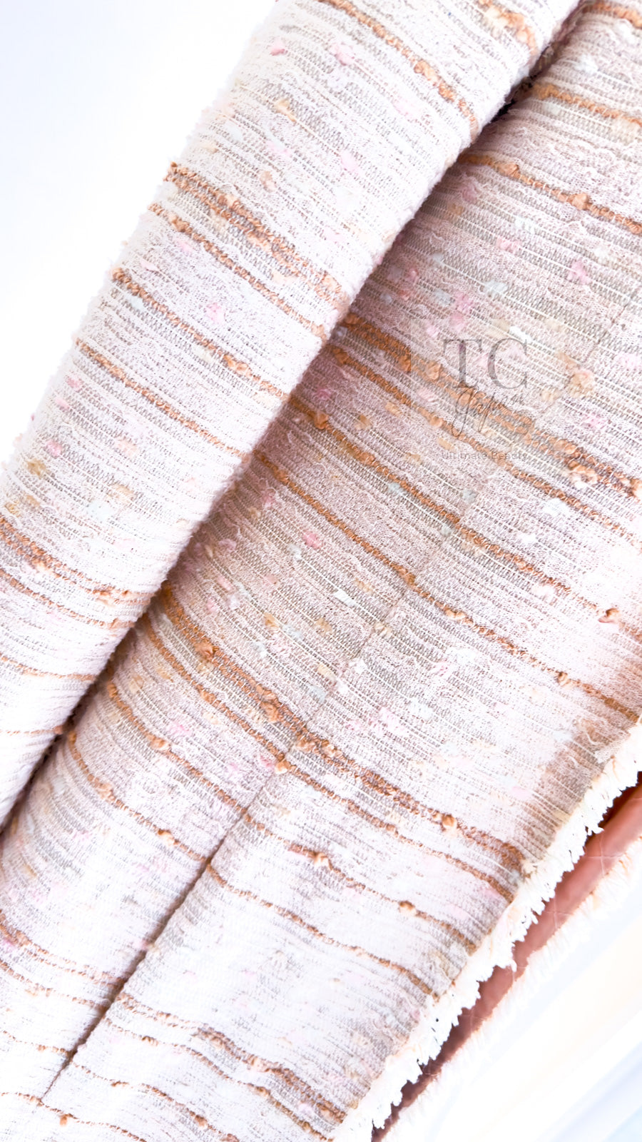 CHANEL 04S Ivory Beige Pink Cotton Tweed Coat 38 40 シャネル 生成り ベージュ ピンク コットン ツイード コート 即発