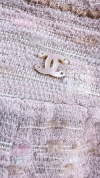 CHANEL 04S Ivory Beige Pink Cotton Tweed Coat 38 40 シャネル 生成り ベージュ ピンク コットン ツイード コート 即発