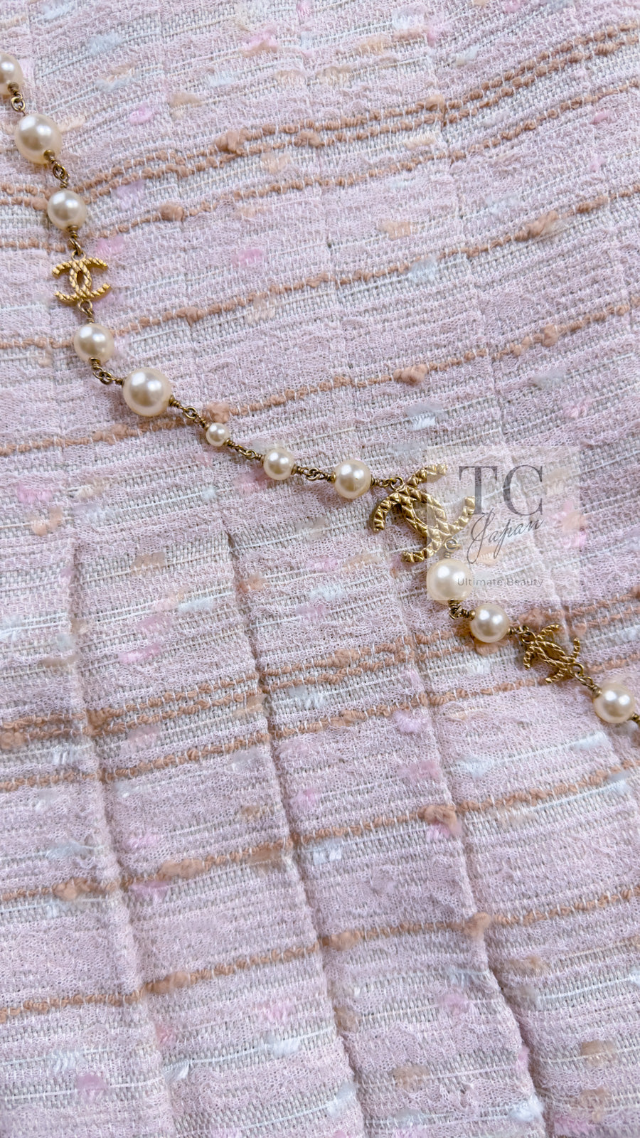 CHANEL 04S Ivory Beige Pink Cotton Tweed Coat 38 40 シャネル 生成り ベージュ ピンク コットン ツイード コート 即発