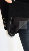 CHANEL 08A Black Wool Big Lion Button Jacket Coat 36 38 シャネル ブラック ウール 大きい ライオン ボタン ジャケット コート 即発