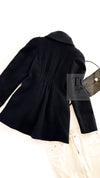 CHANEL 08A Black Wool Big Lion Button Jacket Coat 36 38 シャネル ブラック ウール 大きい ライオン ボタン ジャケット コート 即発