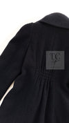 CHANEL 08A Black Wool Big Lion Button Jacket Coat 36 38 シャネル ブラック ウール 大きい ライオン ボタン ジャケット コート 即発