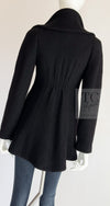 CHANEL 08A Black Wool Big Lion Button Jacket Coat 36 38 シャネル ブラック ウール 大きい ライオン ボタン ジャケット コート 即発