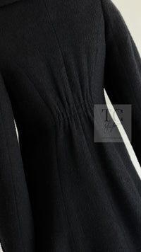 CHANEL 08A Black Wool Big Lion Button Jacket Coat 36 38 シャネル ブラック ウール 大きい ライオン ボタン ジャケット コート 即発