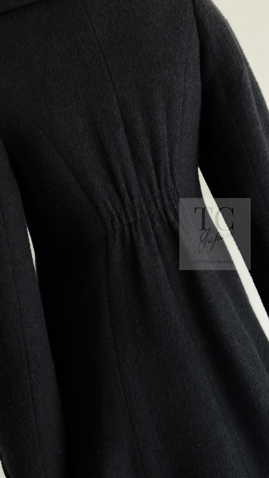 CHANEL 08A Black Wool Big Lion Button Jacket Coat 36 38 シャネル ブラック ウール 大きい ライオン ボタン ジャケット コート 即発