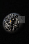 CHANEL 08A Black Wool Big Lion Button Jacket Coat 36 38 シャネル ブラック ウール 大きい ライオン ボタン ジャケット コート 即発