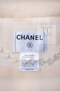 CHANEL 04A Ivory Black Wool 100% Tweed Coat 38 40 42 シャネル アイボリー ブラック ウール100% ツイード コート 即発
