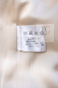 CHANEL 04A Ivory Black Wool 100% Tweed Coat 38 40 42 シャネル アイボリー ブラック ウール100% ツイード コート 即発