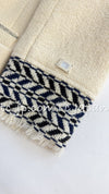 CHANEL 04A Ivory Black Wool 100% Tweed Coat 38 シャネル アイボリー ブラック ウール100% ツイード コート 即発