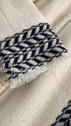 CHANEL 04A Ivory Black Wool 100% Tweed Coat 38 シャネル アイボリー ブラック ウール100% ツイード コート 即発
