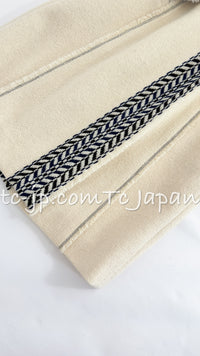CHANEL 04A Ivory Black Wool 100% Tweed Coat 38 シャネル アイボリー ブラック ウール100% ツイード コート 即発