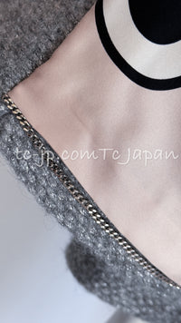 CHANEL 21B Gray Silver Wool Alpaca Blouson Duffel Coat 36 38 42 44 46 シャネル グレー シルバー ウール アルパカ ブルゾン ダッフル コート 即発 - TC JAPAN