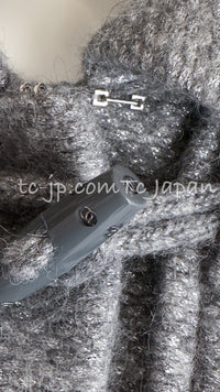 CHANEL 21B Gray Silver Wool Alpaca Blouson Duffel Coat 36 38 42 44 46 シャネル グレー シルバー ウール アルパカ ブルゾン ダッフル コート 即発 - TC JAPAN